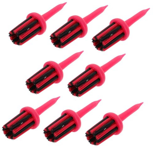 YARNOW 8stücke Stabile Golf-tees Mit Spikes Multifunktionale Austauschbare Brush-tees Für Driving-Range Rote Golf-tees Mit Golfballhalter Für Effiziente Reinigung