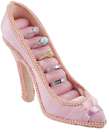 DICOSMETIC 1Pc High Heel Schmuckaufbewahrung Schuh Ring Halter Kleine Schmuck Displays Ständer Pink High Heeled Ohrringe Organizer Für Frauen Damen Home Decor Schmuckstücke Einzelhandelsgeschäft
