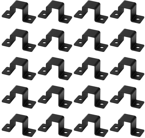TSSS 20 Stück Quadratrohrschelle - für 25x25 mm Quadratrohr, schwarz Bügelschelle,Vierkant Schelle,Innere Breite:25,4mm