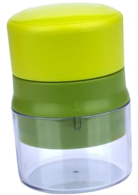 Luxshiny Presse-ail Multifonction Manuel En Plastique Vert Clair Et Vert Foncé Avec Récipient Intégré, Hachoir à Ail Et Noix, Outil Cuisine Lavable Au Lave-vaisselle, Usage Domestique Et Professionnel