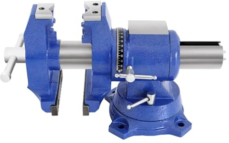 Schraubstock, Schraubzwingen aus Duktilem Gusseisen, 360° Drehbar, 100 mm Spannweite, 2-in-1-Installation, Maschinenschraubstock für Holzbearbeitung, Handwerk, Modellbau