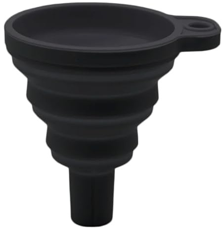 CABLEPELADO - Embudo Plegable de Silicona 11cm - Embudo Flexible para Aceites, Refrigerantes y Líquidos - Resistente al Calor, Fácil de Almacenar (negro)