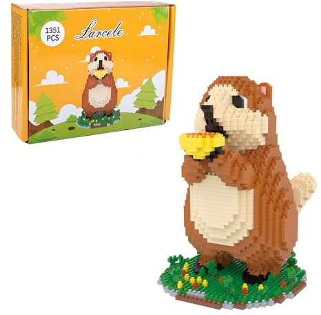 Larcele 1351 Piezas Bricolaje Micro Marmota Bloques de Construcción Set para Mayores de 12 Años DZJM-02
