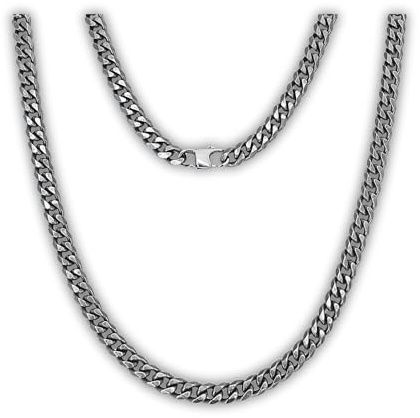Lunara Atelier TITAN Halskette, Panzerkette 7 mm, Gliederkette, 100% reines TITAN, für empfindliche Haut, hypoallergen, schlicht und robust