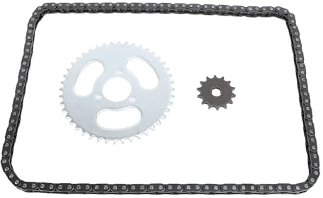 outdoorm Acero 44t 3 Orificios de la Rueda Dentada Delantera y una Rueda Dentada Delantera de 14T con 120 Enlaces de Cadena para Mini Motocicletas entusiastas de Bricolaje