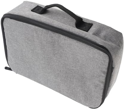 Cryfokt Bärbar grå Projektorväska Kraftig Nylonfodral för Resor, Fast Projektor och Bred Kompatibilitet, Robust Handtag för de Flesta Större Projektorer, Kameror, Möss, 13,6x7,9x4in