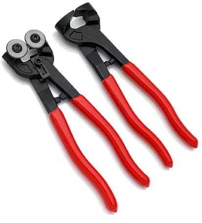 1 pz 8'' Utensili da taglio Forbici Pinze Pinze a becco tondo/Pinze for piastrelle a rotella for rottura vetro Quarzo Mosaico/Taglio della ceramica(Red)