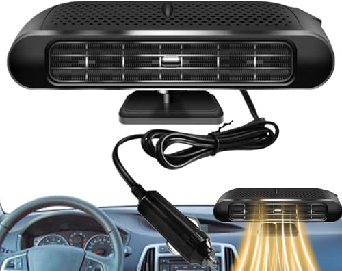 YRTUOP Chauffage De Voiture, 12V/24V Chauffage Soufflant Portable pour Voiture Dégivreur De Pare-Brise Chauffe Automobile pour Le Dégivrage De La Voitures, 17x9.5x7.5cm
