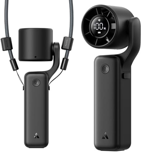 Aecooly Ultra-Pocket portátil Turbo ventilador portátil, 5 velocidades AirGimbal Jet Force Airflow, hasta 17 horas de trabajo, Mini ventilador de batería personal recargable USB, para viajes