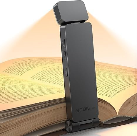 Genérico Luz de Lectura Recargable con Pinza, Lámpara LED de Protección Ocular, 3 Colores y 3 Brillos, Plegable para Leer en Cama, Material ABS, Color Gris