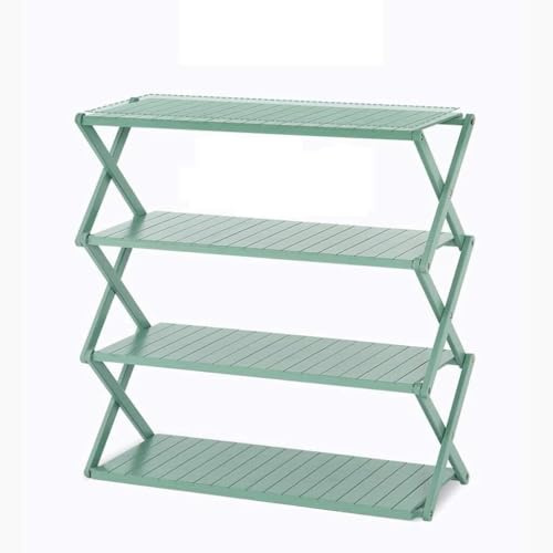 4Tier Bamboo Shoe Rack & Planter Foldable Indoor/Outdoor Garden Storage Stylish Display Shelf for Shoes & Plants SpaceSaving Patio Organizer