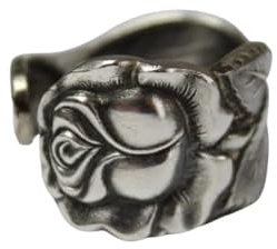 Rosen-Besteckschmuck, Schmuckring, ca. Größe 61 (19,5 mm), gefertigt aus Besteck.