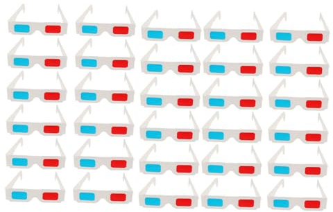 Alipis Occhiali 3d in Cartone Anaglifi per Film e Video, Confezione da 30 Pezzi, Leggeri e Portatili, Adatti e Adulti, Accessori Cinema per Esperienza Visiva a Casa