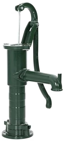 Kaloriko Bomba de agua manual de hierro fundido verde con 65 x 53 x 16 cm de tamaño, 10,5 kg de peso, 6 m de altura de extracción ideal para jardín, fuente, cisterna y riego