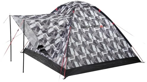 High Peak Kuppelzelt Beaver 3, Campingzelt für 3 Personen, Igluzelt mit Wetterschutz-Dach, Festivalzelt mit Wannenboden, 1500mm wasserdicht, UV 60 Sonnenschutz, Lüftung, Moskitoschutz, Freistehend