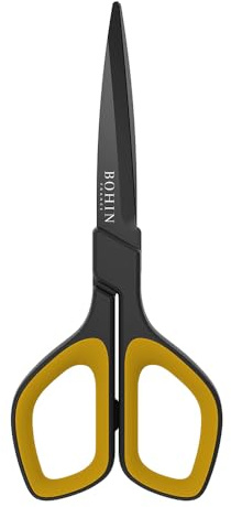 BOHIN France Ciseaux Domestiques - Légers et Durables, Revêtement en Titane, Ciseaux pour Découpe de Tissu et Papier, Acier Inoxydable, 16cm - 1 Pièce
