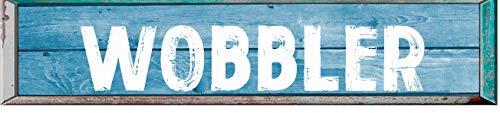ANY AND ALL GRAPHICS WOBBLER 4x18 Rectangle Blue Colored Weathered Painted Look Novelty décor Composite Aluminum Beach Cottage Sign.