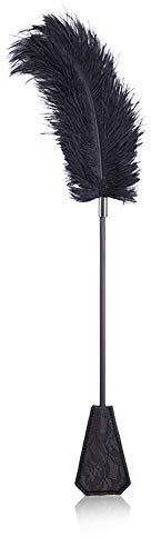 Flirten Feder Sexspielzeug Liebes Feder mit Federkitzler Feder Gerten Peitsche Schwarz Spitze Griff Spanking Paddel Erwachsene Fetisch Feder Kitzler für Männer Frauen Paare