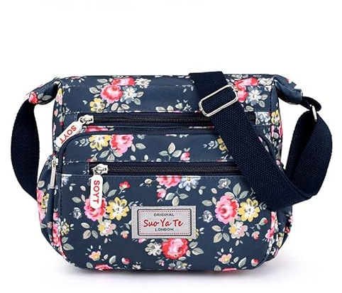 YYW Damen-Umhängetasche mit mehreren Taschen, wasserdicht, Nylon