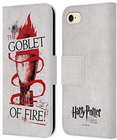 Head Case Designs Licenciado Oficialmente Harry Potter Cáliz de Fuego Cáliz de Fuego I Carcasa de Cuero Tipo Libro Compatible con Apple iPhone 7/8 / SE 2020 & 2022