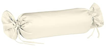 sleepling Satin Kissenbezug, Kissenhülle Nackenrolle aus 100% seidig weicher Baumwolle, Bezug Zierkissen, 60 Grad, Ökotex 100, Made in EU, 15 x 40 cm, Creme