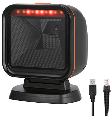 OBZ Scanner Code Barre USB Main Libre, Lecteur Douchette Bureau à Grand Angle et Distance, 1D/2D/QR Code Rapide et Précise, Compatible Windows, MacOS, Android pour Caisse, Entrepôts et Bibliothèques