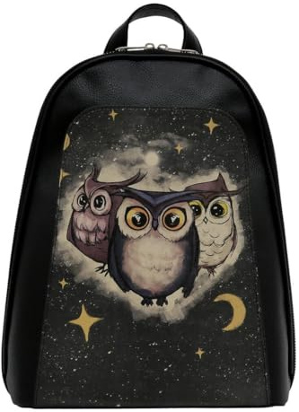 DOGO Vegane Damen Rucksack Tidy Bag - Owls Family