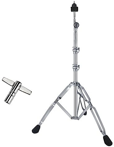 Beckenständer, gerader und Galgen-Beckenständer, robuste Kombination aus Galgen und geradem Becken, höhen- und winkelverstellbare Gummifüße, Schlagzeug-Beckenzubehör (Size : Straight Cymbal Holder)