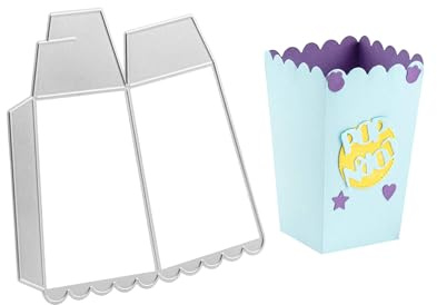 Stanzenshop Stanzschablone Popcornschachtel, Kino, Snack, Behälter, Stanzformen, Schablonen, Scrapbooking, Kartenherstellung, DIY, Prägeschablonen, Papierkarten, Cutting Dies