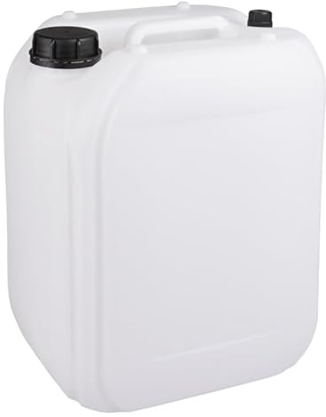 20 Liter UN Kanister Mit Belüftung - Kraftstoff Kanister, Wasserkanister, Benzinkanister - Kunststoff (HDPE) - DIN61 Kanister 20L - BPA Frei - Naturell