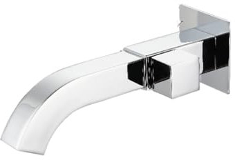 Wall Mounted Basin Mixer Taps Full Copper in-Wall Single Cold Basin Faucet Wash Basin Square Quick-Open Faucet Mop Pool Extended Gray Spout Silver Right
