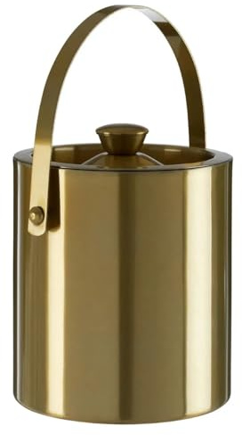 Acense Ice Bucket with Tongs, 2L Stainless Steel Ice Cube Bucket & Lid, Home Bar Accessory for Beer, Wine & Champagne, Double Walled Wine Cooler for Parties & BBQ's (Mixology)