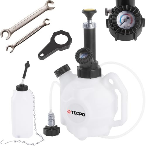Dispositivo de purga de frenos TECPO, 4 L + llave de cable de freno BGS, 10 x 11 mm, 12 x 13 mm