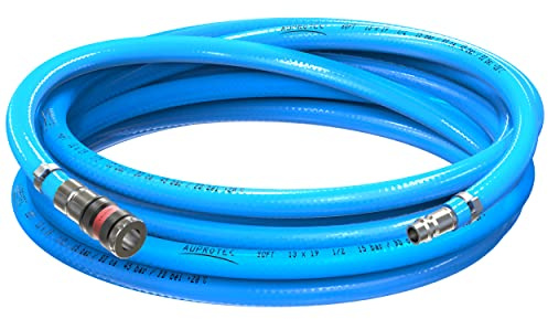 AUPROTEC Druckluftschlauch Set 13mm Ø Innen 50m PVC-Schlauch I Mit S2000 Sicherheitskupplung für Druckluft-Kompressor I AUPROTEC Kompressorschlauch hochflexibel