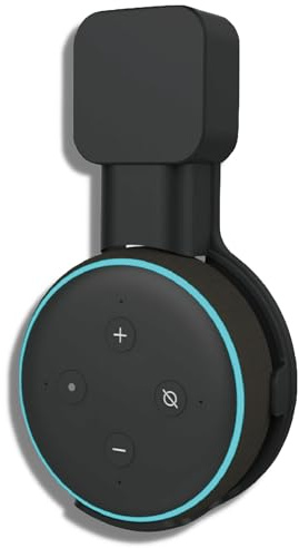 Sintron Support Mural pour Dot 3 et Google Mini, Support Intelligent avec Gestion des Câbles Intégrée, Support de Prise pour Enceinte Dot 3e Génération, Gain de Place, sans Câbles Encombrants (Noir)