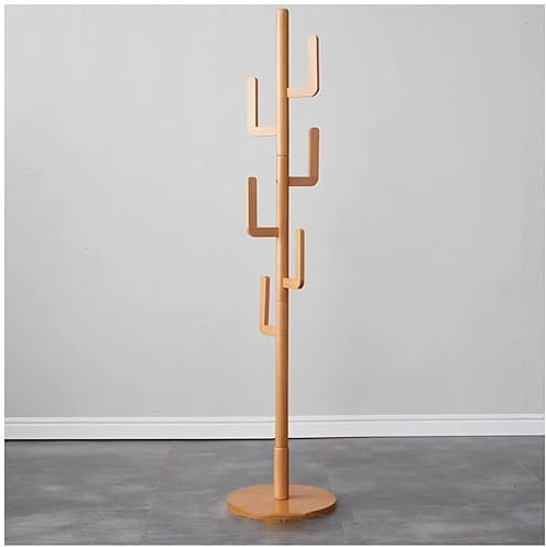 Attaccapanni a Piantana Appendiabiti A Forma Di Cactus Supporto Per Albero In Legno Massello Autoportante Con 6 Ganci Appendiabiti Regolabile In Altezza Per Vestiti, Cappelli, Sciarpe Stand Appendi Ab