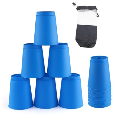 Suoumwa 12-Teiliges Set mit Schnellen Stapelbechern für Kinder, Mini-Geschwindigkeitstrainingsspiel, Lustiges Stapelbecher-Set, Schnelles Spiel für und Mädchen, Langlebig, Einfach zu Verwenden