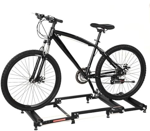 Fahrrad Trainingsständer Fahrrad-Trainingsständer-Plattform, Faltbarer Indoor-Turbotrainer Aus Aluminiumlegierung, Leiser Rollentrainer-Ständer For Mountainbikes, For 26-29-Zoll- Und 700C-Räder(Black)