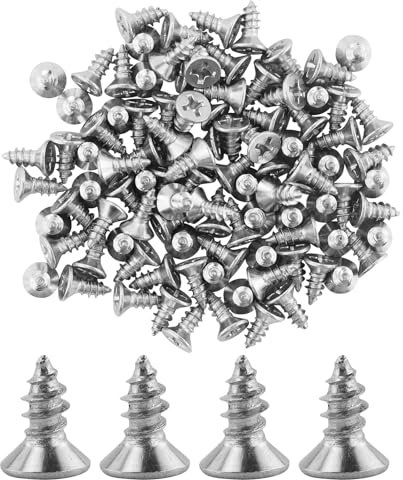 AMANDELIZABE Vis autotaraudeuse M4 x 10 mm, Lot de 100 pièces en acier inoxydable 304, Cruciformes, Multi-usages pour bois, cloisons sèches et meubles