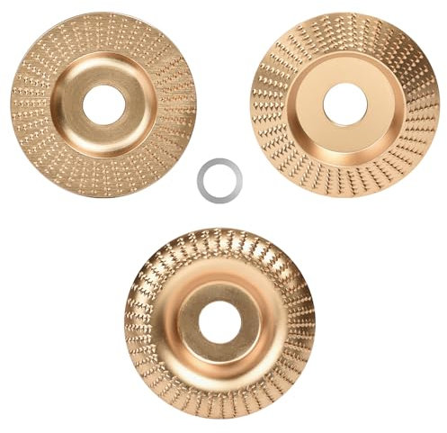 Disque de meulage for bois, 3 pièces, disque de sculpture sur bois for meuleuse d'angle avec arbre de 22,23 mm, outil de ponçage du bois en carbure de tungstène, disque abrasif for meuleuse d'angle fo