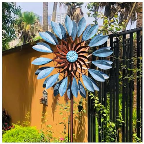 Windrad Garten Groß 213cm Groß, Windrad Garten XXL Edelstahl Kugellager, WindräDer Gartendeko FüR Terrasse Und Garten