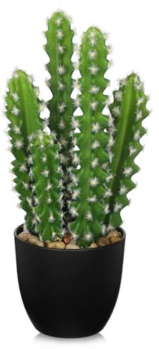 Kunstpflanze Kunstkakteen Kunstpflanze im Topf Pflanzen Dekoration Euphorbia Acrurensis Cactus Künstlicher Kaktus für Zuhause, Garten, Büro, Einweihungsgeschenke