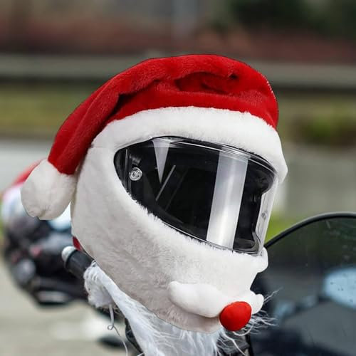 2 Stück Motorradhelm Abdeckung | Motorradhelm Überzug | Weihnachtsmütze Motorradhelmbezug | Plüsch Schutzhülle Für Motorradliebhaber | Helmüberzug Motorrad Für Motorradhelm