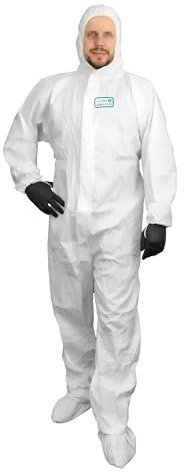 GLAESERclean | Einweg-Schutzanzug ProtectPro 2 | Schutzanzug Kategorie 3, Typ 5B+6B | 50 Stück