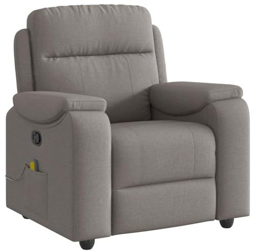vidaXL Massagesessel Taupe Stoff, Massage TV-Sessel, Sessel mit Massagefunktion, Fernsehsessel, Massage Fernsehsessel, TV-Sessel, Sessel, Ruhesessel