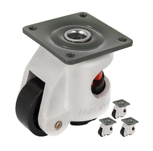 GOXQIT Schwenkbare Rollen 4-teilige Nivellierrollen aus Nylonrad und NBR-Pad mit 360-Grad-Drehgelenk, robust, for Industriegeräte, Werkbankregale Lenkrollen FüR Trolleys(Diameter 1.65in)