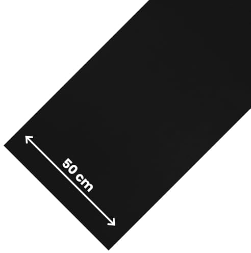 OLIVO.shop - Alfombra de cocina de PVC, multiusos, se puede cortar a medida, lavable, antideslizante, para cocina, baño, lavandería, 50 cm de ancho, rollo múltiple negro, 50 x 600 cm