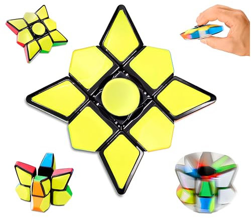 Fidget Cube & Spinner 2-in-1 – Anti-Stress-Würfel mit Ultra-glatter Drehfunktion für Kinder & Erwachsene