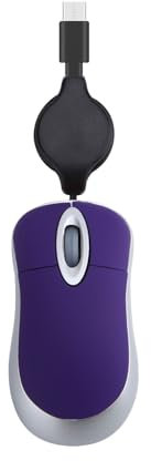 Riiichflowshop Petite souris filaire USB C rétractable pour enfants, 1000 dpi, souris de voyage, PC, ordinateur portable