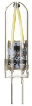 YXJX low voltage bulbs, Confezione da 2, Mini COB LED Filamento Lampadina 1W G4 AC/DC 12V Lampada Faretto Lampadario Vetro Trasparente(Cold White)